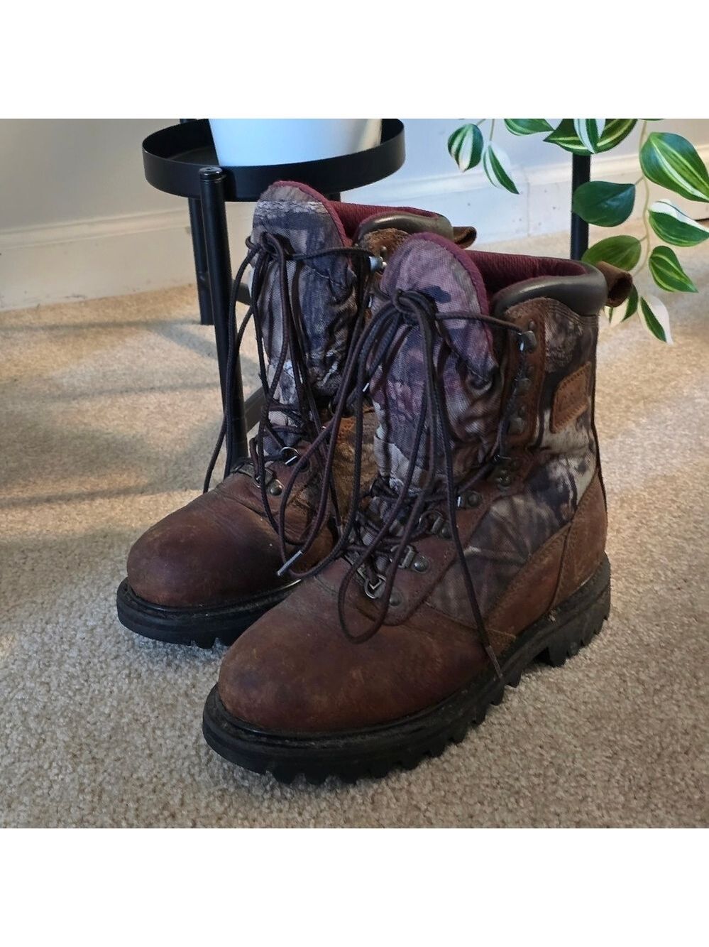 Cabela's Iron Ridge Leather Brown Camouflage Men's Goretex Boots